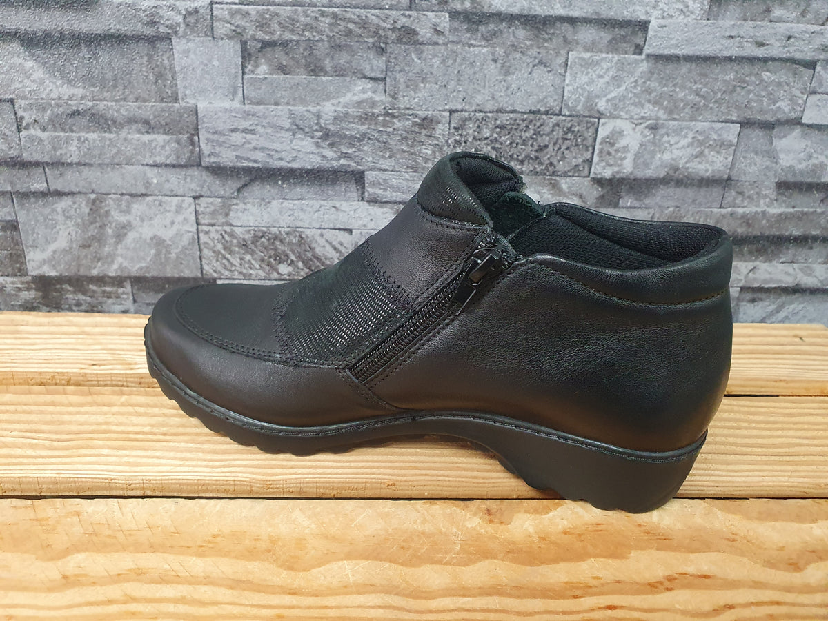 Axel Comfort Leder Stiefelette Gesundheitsschuhe Schwarz Weite G 1/2 Schuhe Gummisohle