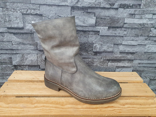 Damen-Winterstiefelette Grau, gefüttert, Größe 37