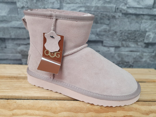 Original OOG Winterboots Mini, Wildleder, Rosa & Grau