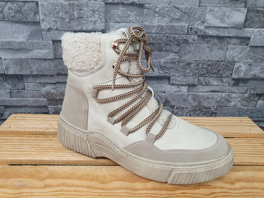Damen Winter Boots Stiefelette Gefüttert Reißverschluss Beige Schwarz  Schuhe Braun