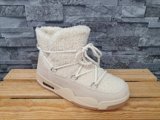 Damen-Winterboots Beige, leicht und bequem