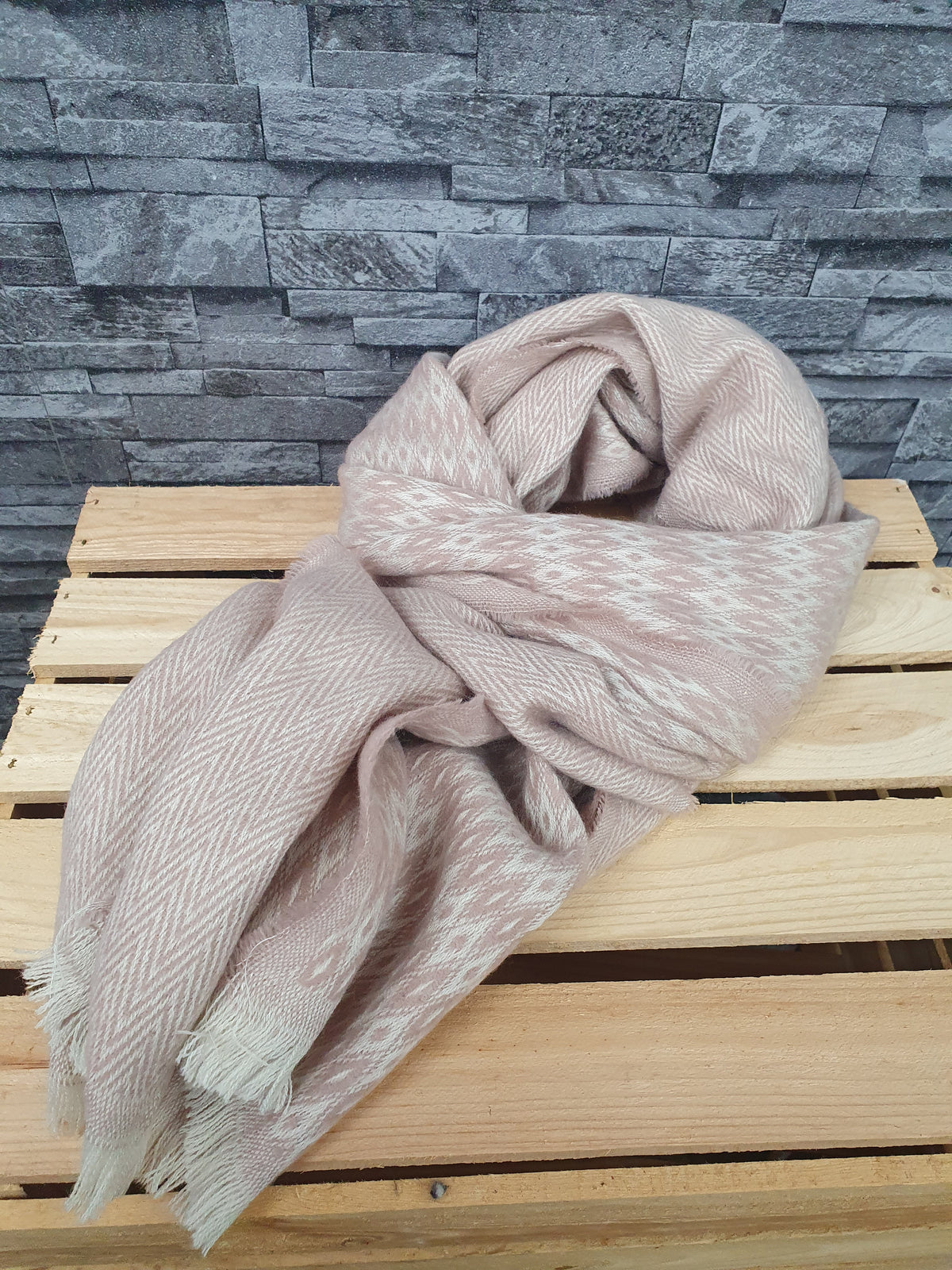 Modeschal Damen Schal  Winterschal Rosa Grün Viscose Wolle  Winterl