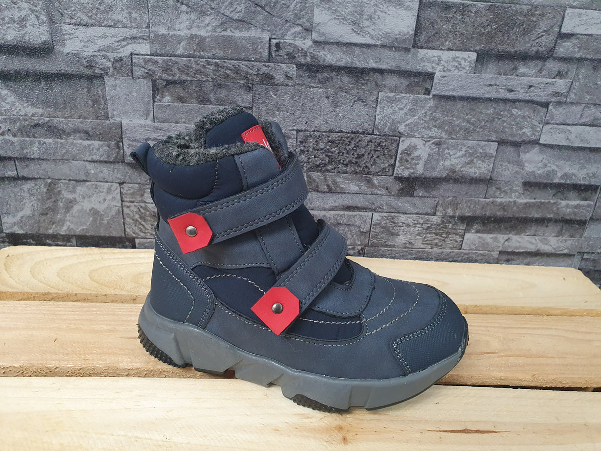 Kinder Slobby Boots Stifeletten Wiinter Blau Schwarz 2 x Klett