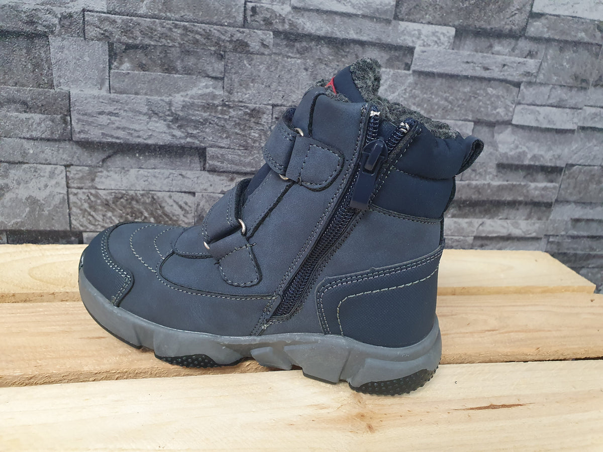 Kinder Slobby Boots Stifeletten Wiinter Blau Schwarz 2 x Klett