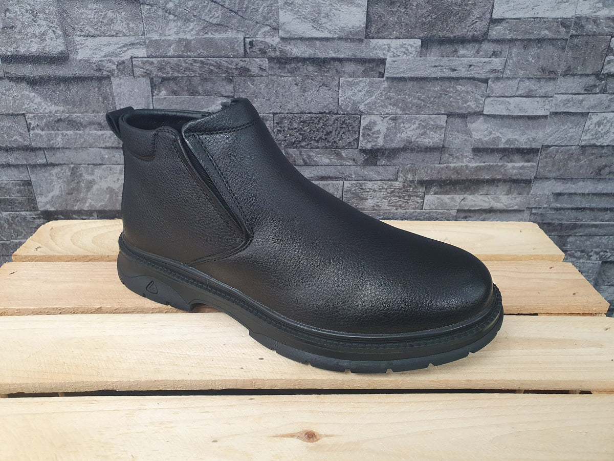 Herren Magnus Boots Stiefeletten Schwarz Warmfutter Gummisohle Winter Gr.40-45